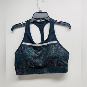 ZYIA ACTIVE SPORTS BRA SIZE XXXL BLACK METALLIC MULTICOLOR